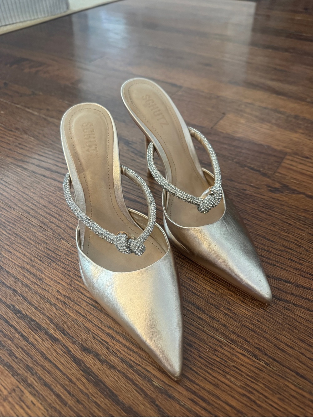 Schutz Gold Heels Size 8